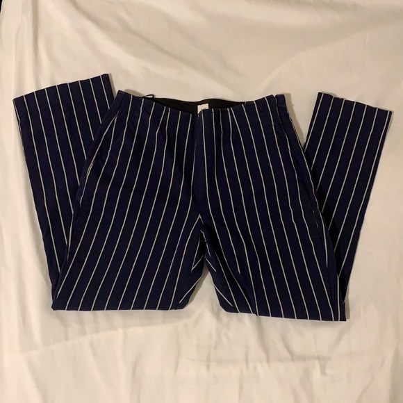 GAP Crop Flare Blue Stripe Pants - Picture 2 of 7